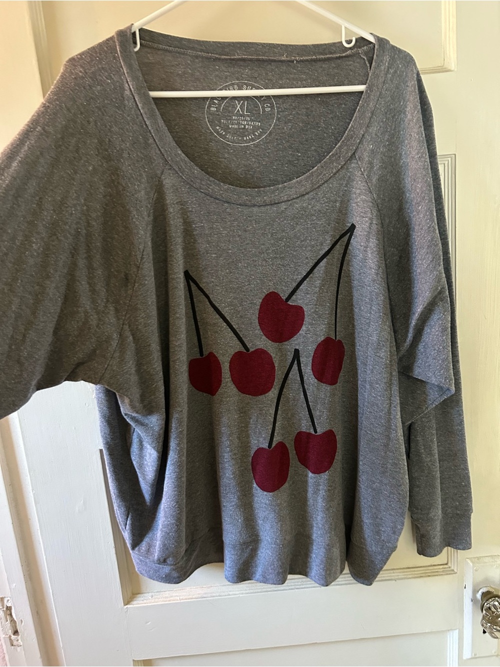 Hand printed Cherry Graphic long sleeved tee